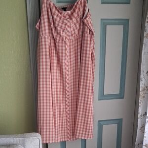 Torrid Pink Checkered Midi Skirt